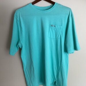 MENS GREG NORMAN BLUE/GREEN TEE SHORT SLEEVE SIZE LARGE